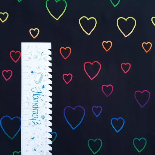 SanDaLu Meterware Rainbow Hearts Lineal
