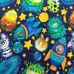 SanDaLu French Terry Monster in Space Detail