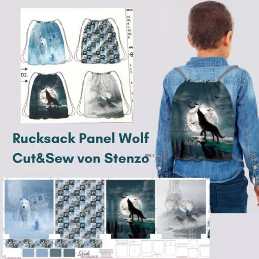 SanDaLu Rucksack Panel Wolf von Stenzo