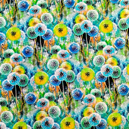 Viskose Leinen Mix mit Blüten