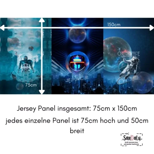 SanDaLu Stoffpanel Space Robots Maße