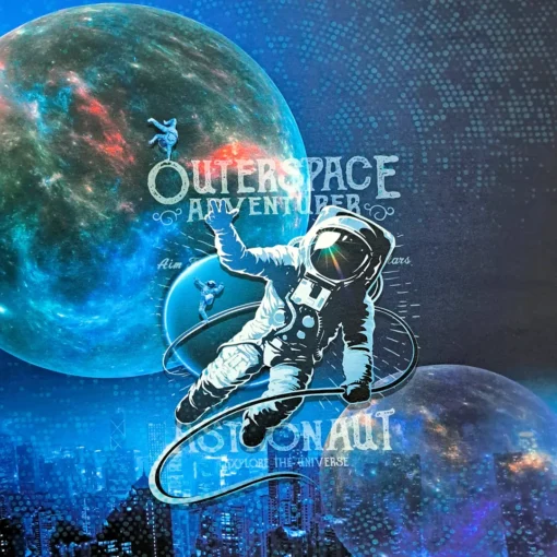 SanDaLu Stoffpanel Space Robots Astronaut Detail