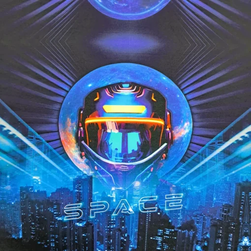 SanDaLu Stoffpanel Space Robots Roboter Helm Detail