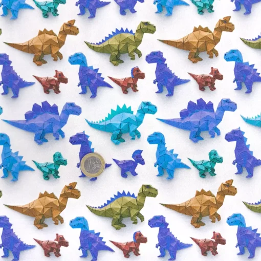SanDaLu Dino Jersey Stoff Euro als Größenvergleich