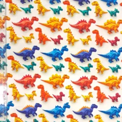 SanDaLu Jersey Stoff mit Dinos Lineal