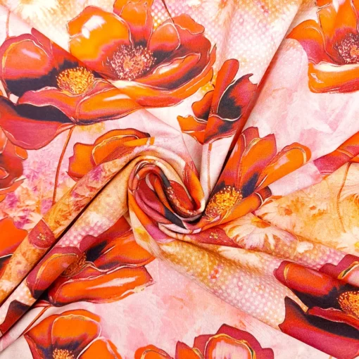 roter Blumenstoff Strudel