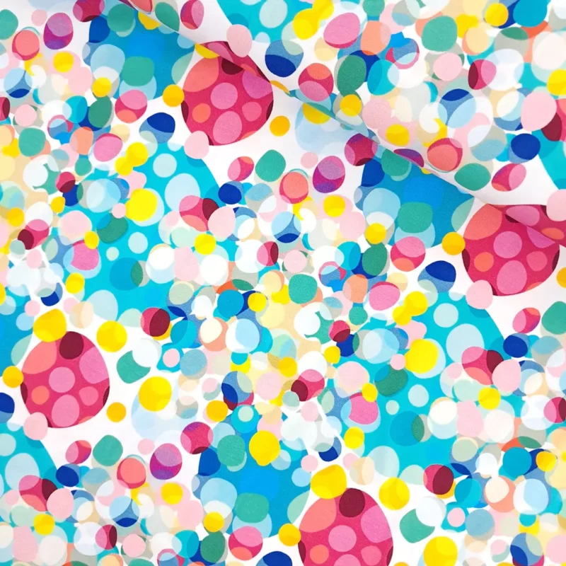 SanDaLu Jersey Stoff Happy Dots in türkis