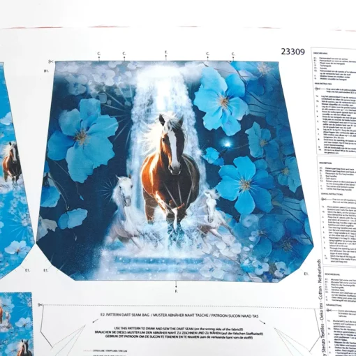 SanDaLu Taschenpanel Pferd mit Blumen