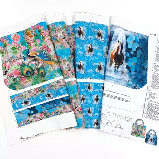 SanDaLu Taschenpanel Pferd und Pfau