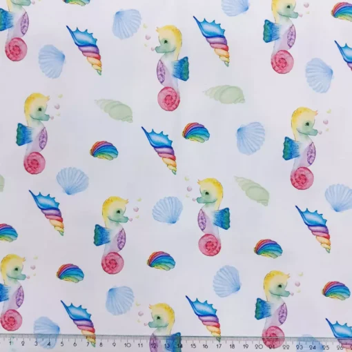 SanDaLu Stoff mit Meerestieren Lineal