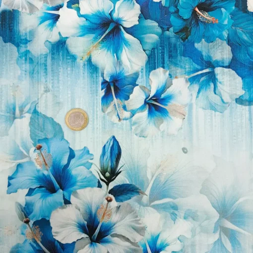 SanDaLu Jersey mit Hibiskusblüten Euro Größenvergleich