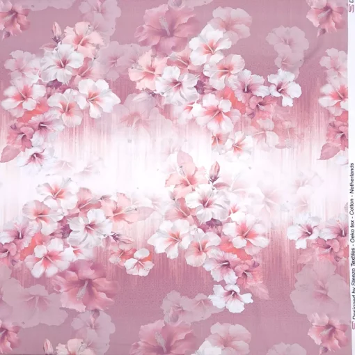 SanDaLu Jersey mit Hibiskusblüten in rosa