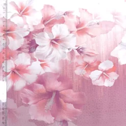 SanDaLu Jersey mit Hibiskus in rosa Lineal