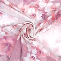 SanDaLu Jersey mit Hibiskus in rosa Strudel