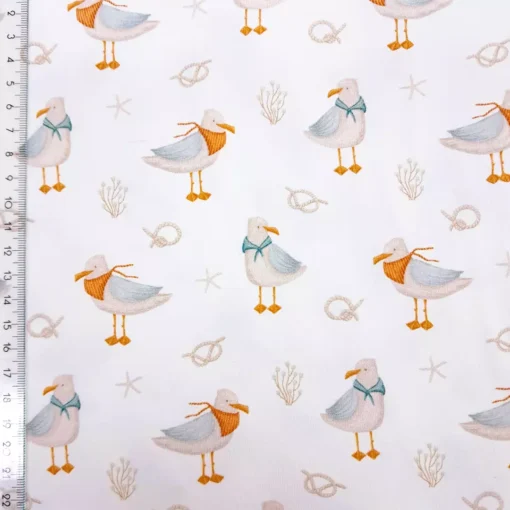 Jersey Möwe mit Halstuch Lineal