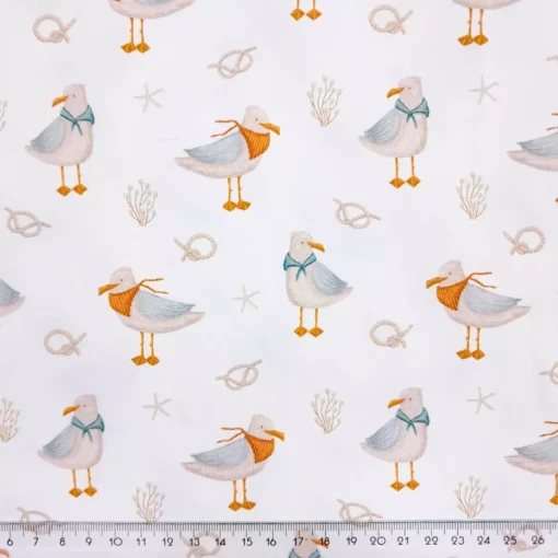 Jersey Möwe mit Halstuch Lineal