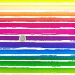 SanDaLu Rainbow Stripes mit Euro als Größenvergleich