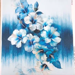 SanDaLu Stenzo Blumenstoff blau weiß als Panel