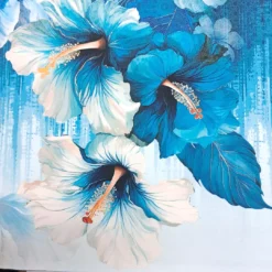 Hibiskusblüten Stoff von SanDaLu als Jersey Panel