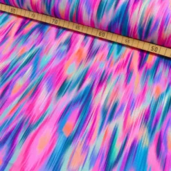 SanDaLu Viskose Popeline in pink mit grafischem Muster
