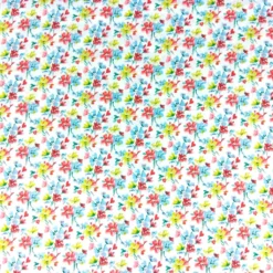 SanDaLu gewebte Viskose in weiß mit bunten Blumen