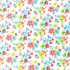 SanDaLu gewebte Viskose mit Blumen in weiß