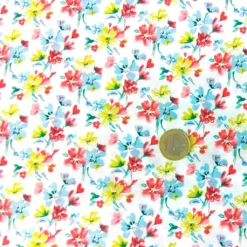 SanDaLu gewebte Viskose mit Blumen in weiß Euro