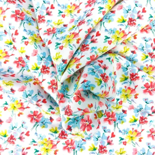 Sommerstoff für Blusen Viskose mit Blumen