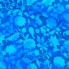 SanDaLu Viskosestoff mit Blumen und Blättern in kobaltblau