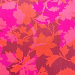 SanDaLu Viskose Webware mit Blumen in pink und orange