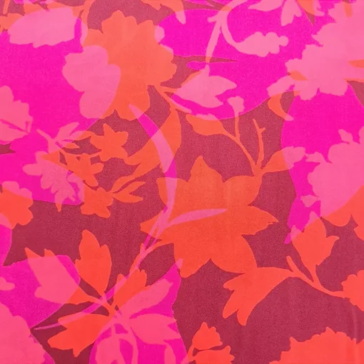 SanDaLu Viskose Webware mit Blumen in pink und orange
