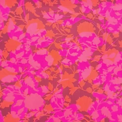 SanDaLu Viskose Webware mit Blumen in pink und orange