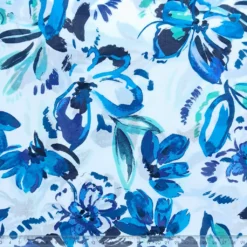SanDaLu Voile in weiß mit floralem Muster Lineal
