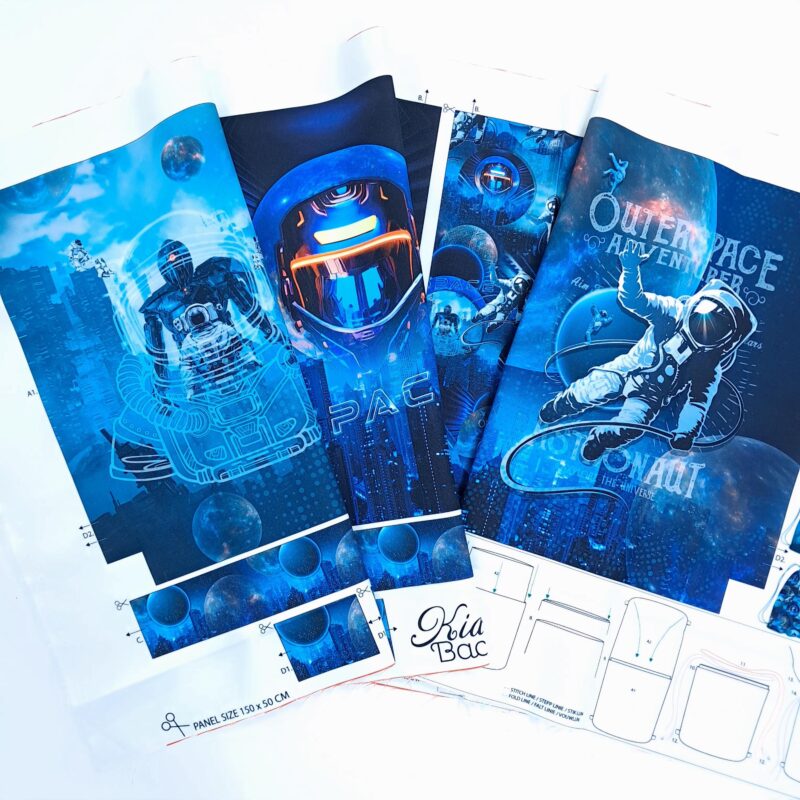 SanDaLu Stoffpanel für Turnbeutel Space Robot