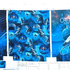 Canvas Panel für Turnbeutel Space Robot Allover