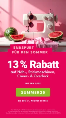 Sommer Rabatt bei der Nähwelt Flach
