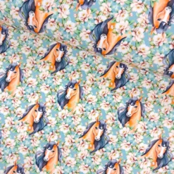 SanDaLu French Terry Flower Horse in dusty mint