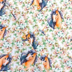 SanDaLu French Terry Flower Horse in Falten