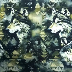 SanDaLu French Terry mit Wolf Motiv in grün