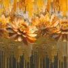 SanDaLu Jerseypanel in Herbstfarben mit großen Blumen