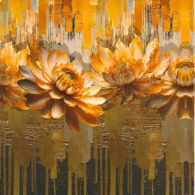 SanDaLu Jerseypanel in Herbstfarben mit großen Blumen