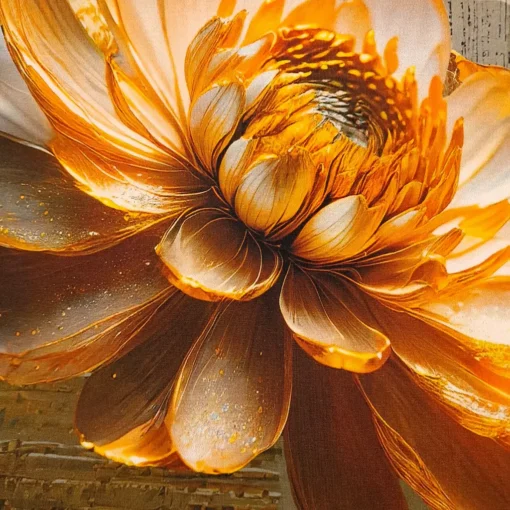 Jersey Panel in Herbstfarben mit großen Blumen, 2m x 1,5m – Bild 4