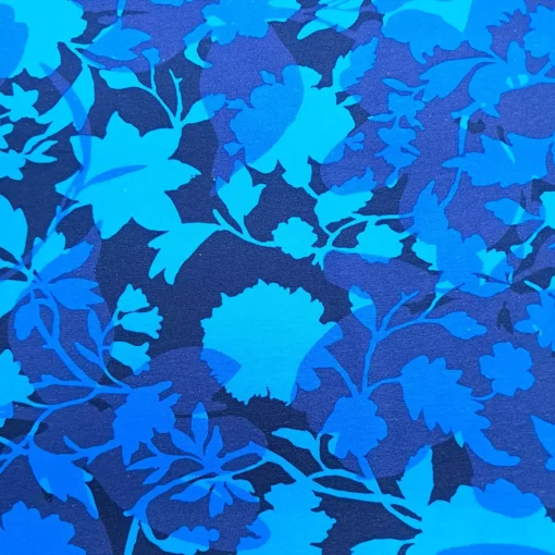 SanDaLu Baumwolljersey mit Blütenmuster in blau