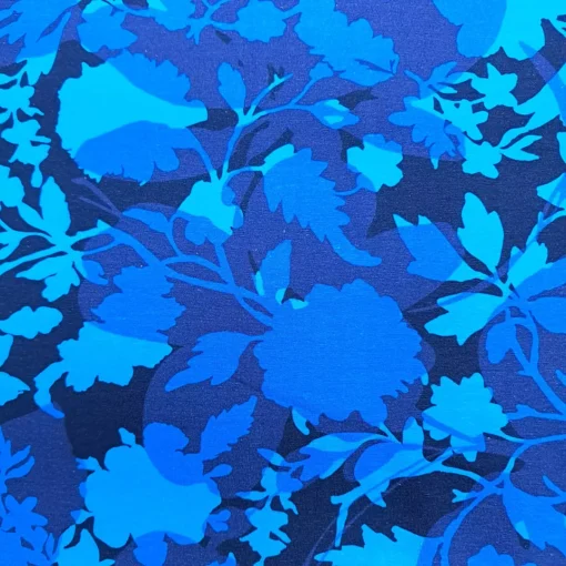 SanDaLu Baumwolljersey mit Blütenmuster in blau