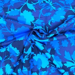 SanDaLu Baumwolljersey mit Blütenmuster in blau