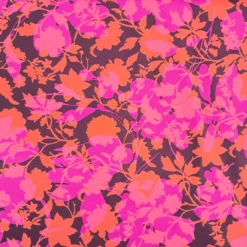 SanDaLu Baumwolljersey mit Blütenmuster in rot orange pink