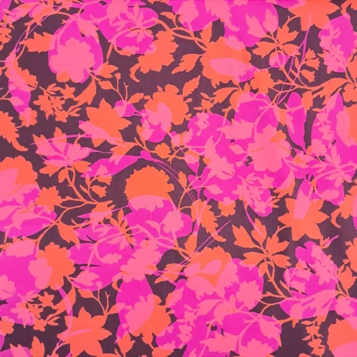 SanDaLu Baumwolljersey mit Blütenmuster in rot orange pink