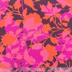 SanDaLu Baumwolljersey mit Blütenmuster in rot orange pink Lineal