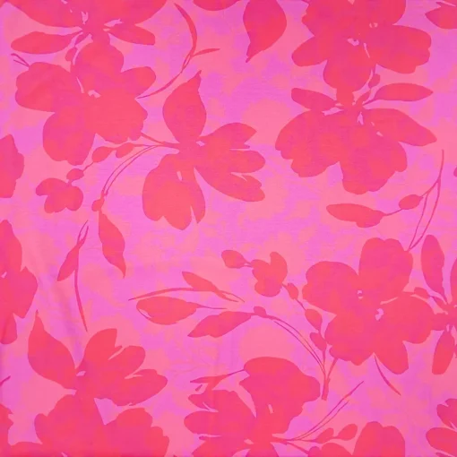 SanDaLu Baumwolljersey mit Blütenmuster in pink