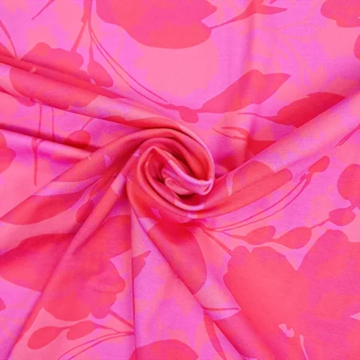SanDaLu Baumwolljersey mit Blütenmuster in pink
